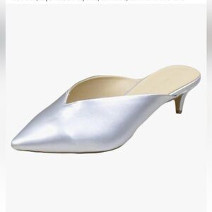 Elegant Silver Pointed Toe Mules